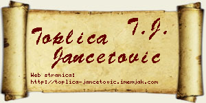 Toplica Jančetović vizit kartica